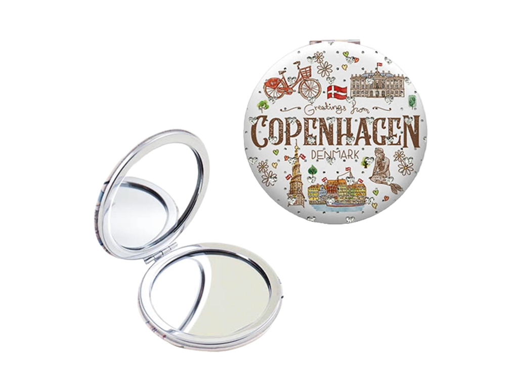 Spejl, Rundt m/Reinstone  Akvarel CPH