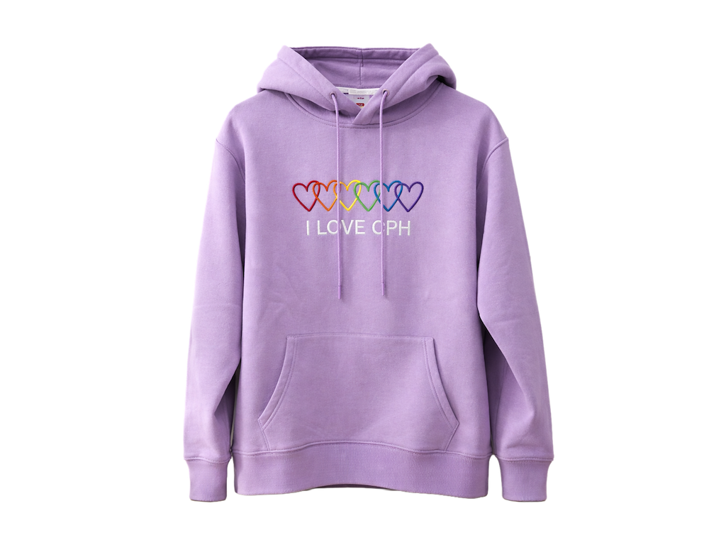 Hoodie, I Love CPH 6 hjerter