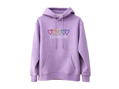 Hoodie, I Love CPH 6 hjerter