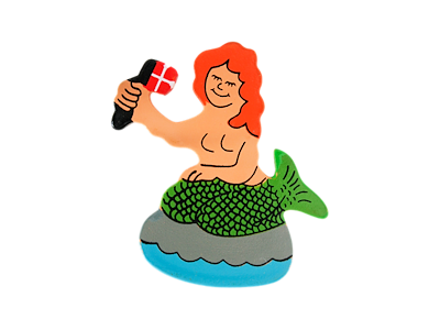 Magnet Havfrue Træ