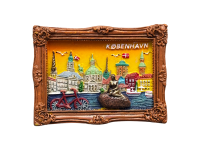 Magnet, Billede Havfrue Havnefront Orange