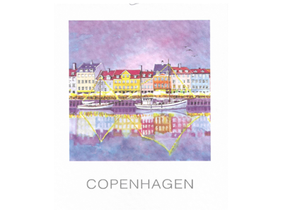 Postkort, Nyhavn Aften 10 x 12 cm.