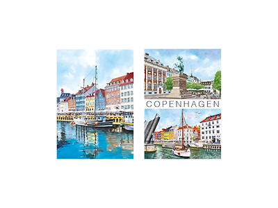Postkort, Nyhavn/Absalon 16,5x12cm 