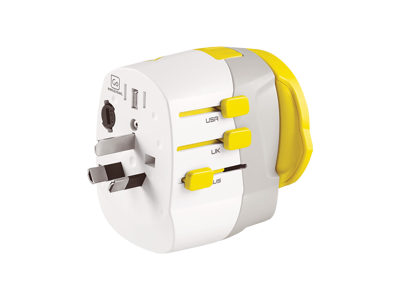 Worldwide Adaptor + Twin USB A