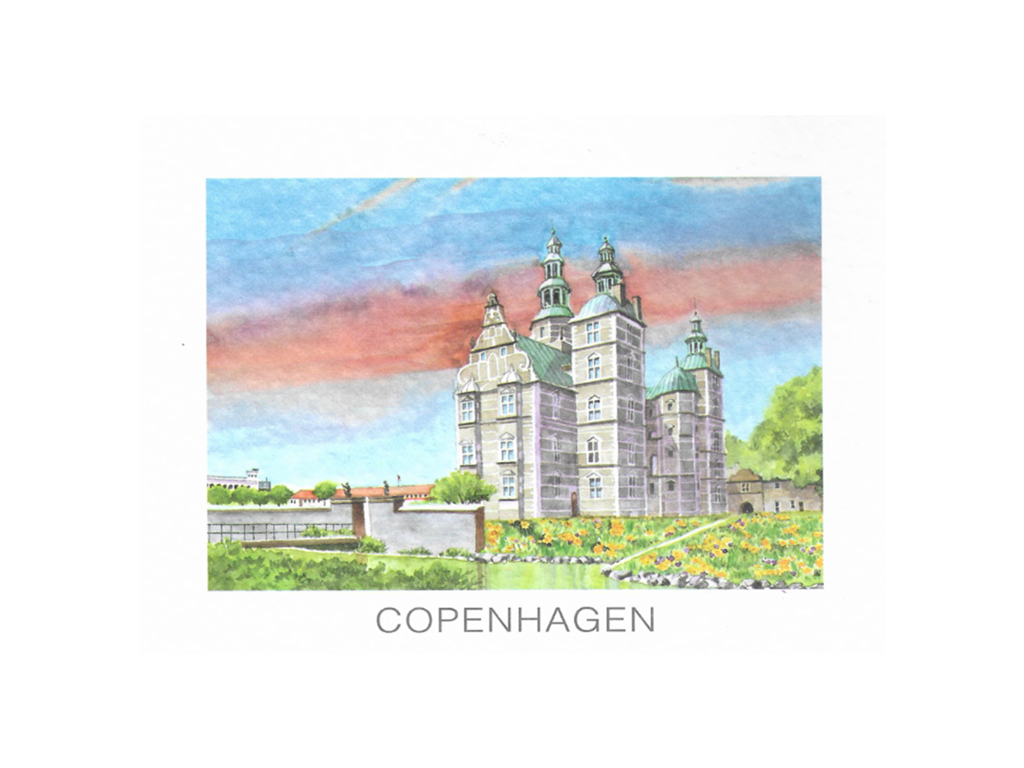 Postkort, Rosenborg 16,5 x 12 cm.