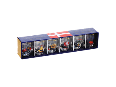 Shotglas, Forskellige Motiver 6 Styk