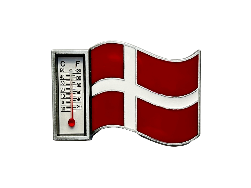 Magnet, Termometer Flag Pewter