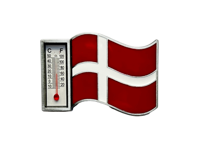 Magnet, Termometer Flag Pewter