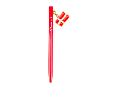 Kuglepen, Rød Vedhæng Flag