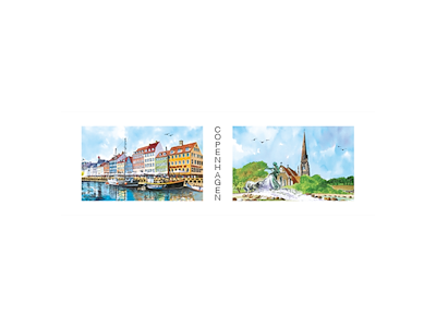 Postkort, Nyhavn/Gefion 17x5,5cm 