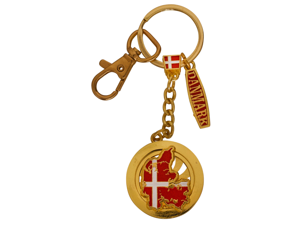 Nøglering Danmarkskort Spinner