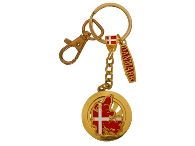 Nøglering Danmarkskort Spinner