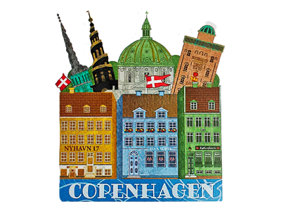 Klistermærke, Nyhavn Med Tårne