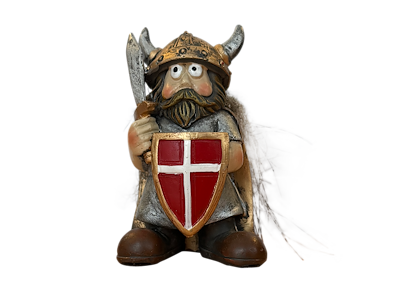 Viking med Sværd og Skjold med DK Flag