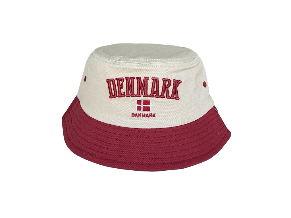 Bøllehat, Beige+rød