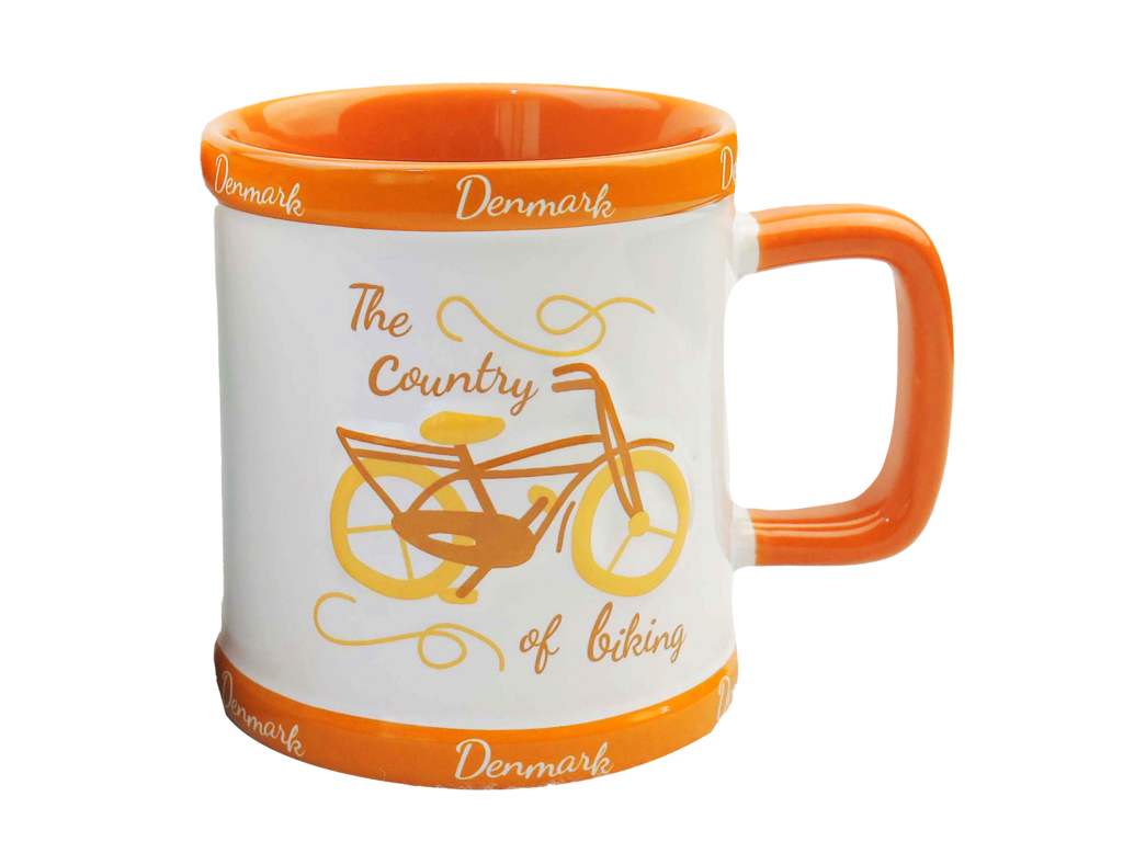 Krus Retro Cykel Embossed Orange