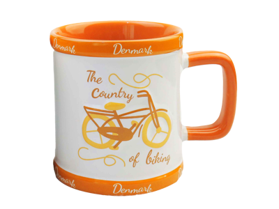 Krus Retro Cykel Embossed Orange