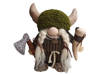 Viking I Stof Kvinde Horn Stor 26 cm.