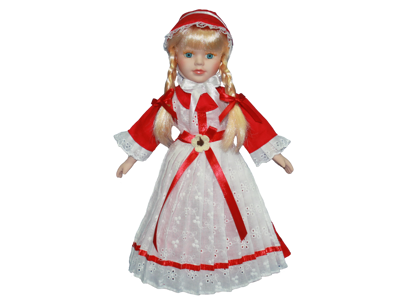 Nationaldukke Danmark Porcelæn 34 cm.