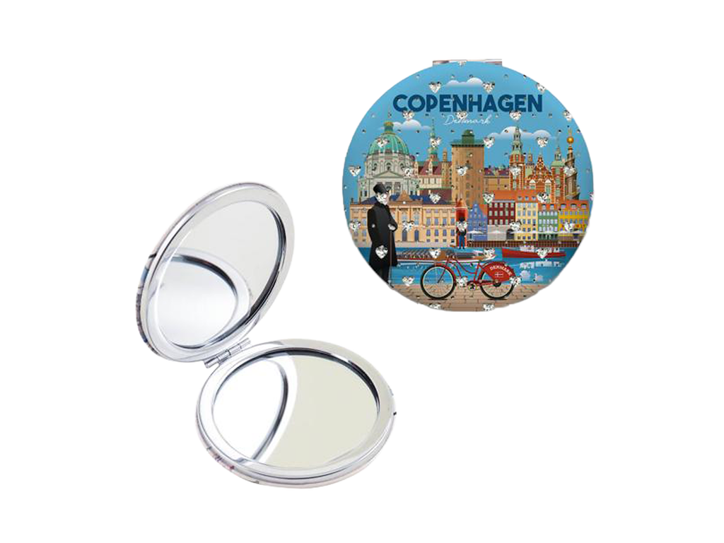 Spejl, rundt m/ Reinstone Bygninger CPH