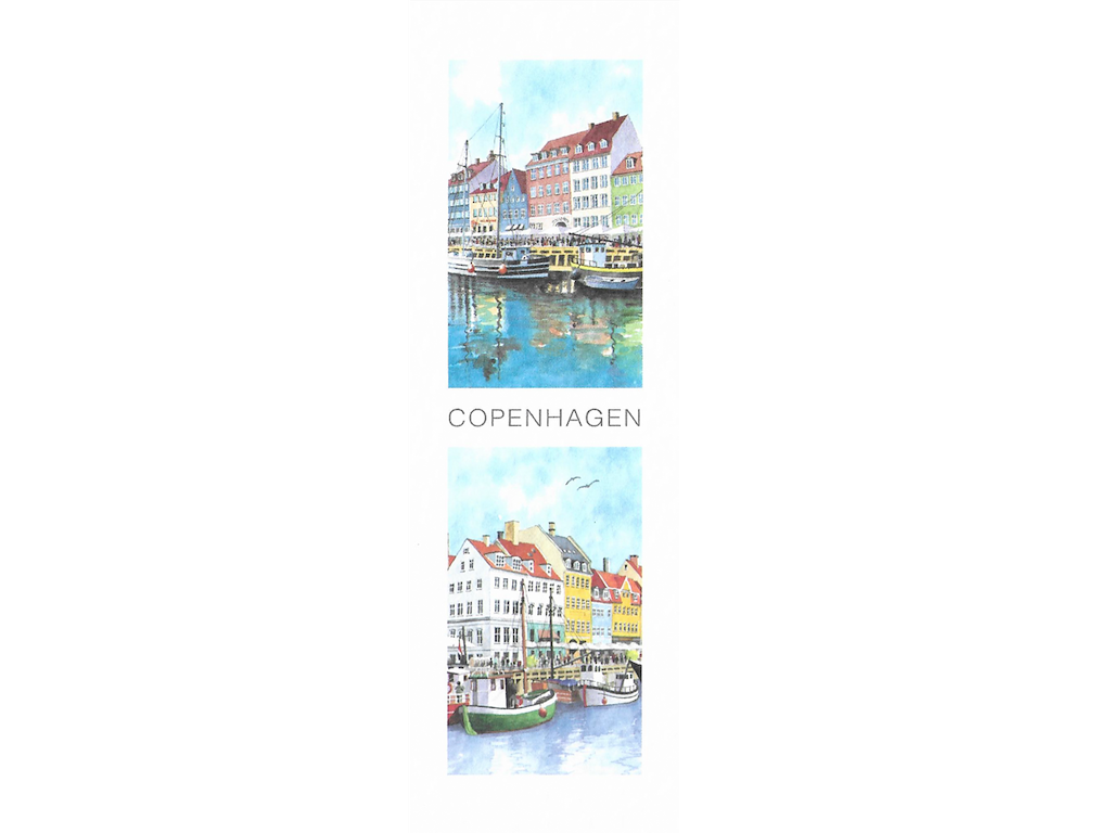 Bogmærke Nyhavn Både 5,5 x 17 cm.