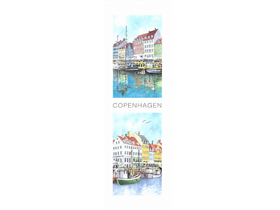 Bogmærke Nyhavn Både 5,5 x 17 cm.