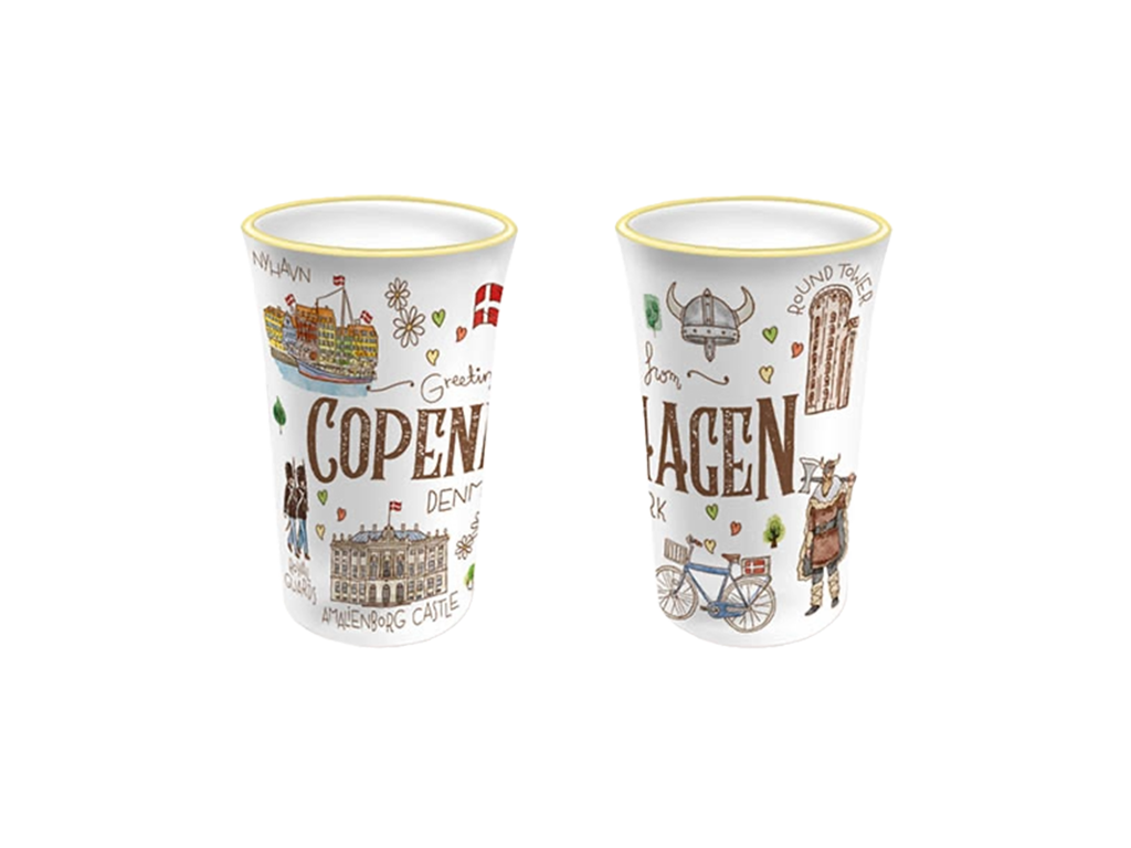 Shotglas, Mini m/Goldrim Akvarel CPH