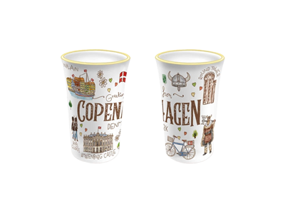 Shotglas, Mini m/Goldrim Akvarel CPH