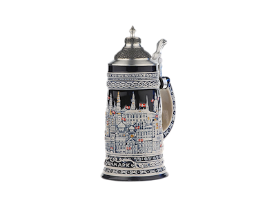 Bierstein,  Byens Tårne Tin Låg 24 cm