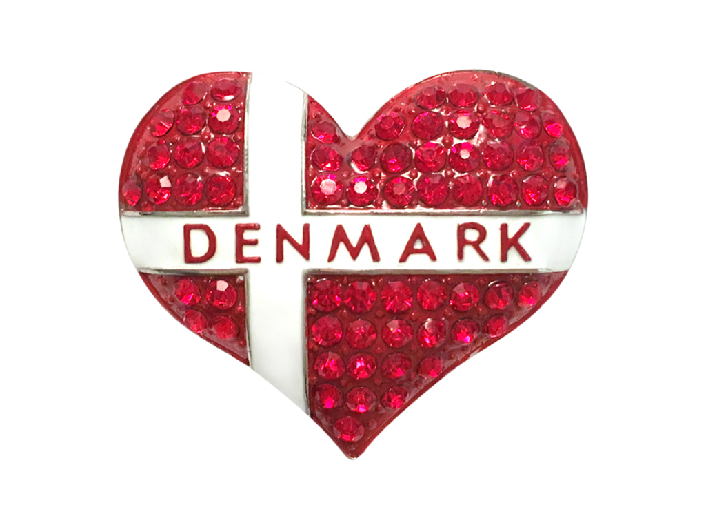 Magnet, Hjerte Flag M. Sten