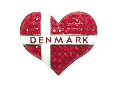 Magnet, Hjerte Flag M. Sten