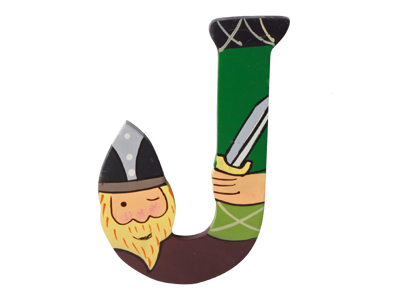 Træbogstav Viking J