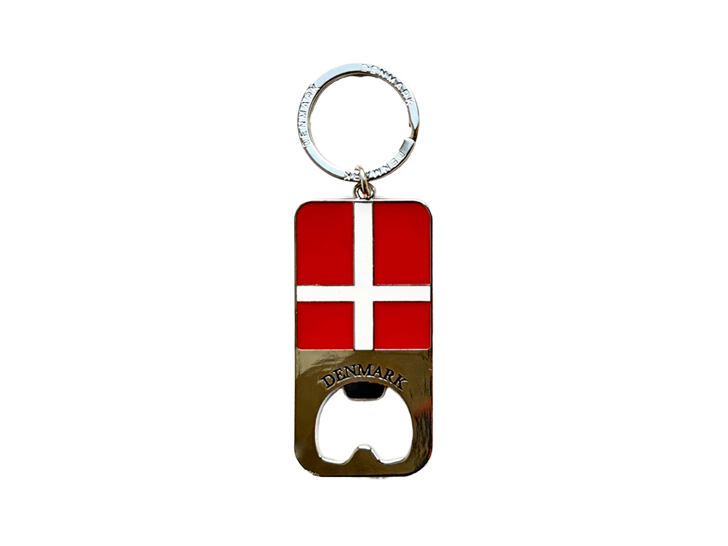 Nøglering Oplukker DK - Flag Silver