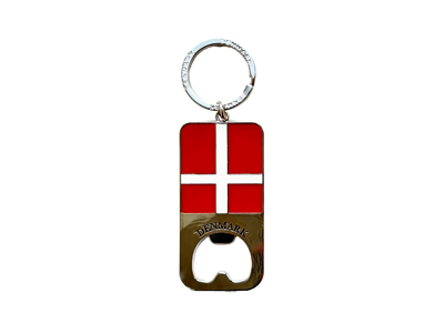 Nøglering Oplukker DK - Flag Silver