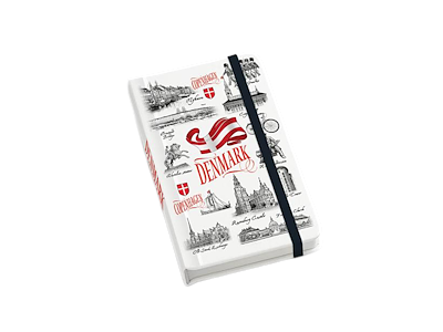 Notesbog, m/band Black & White