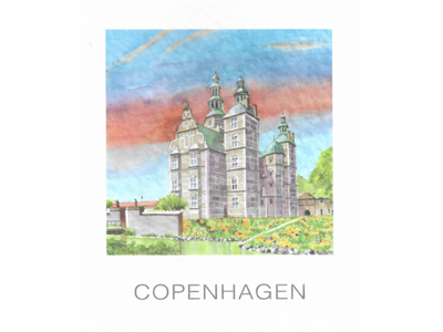 Postkort, Rosenborg 10 x 12 cm.