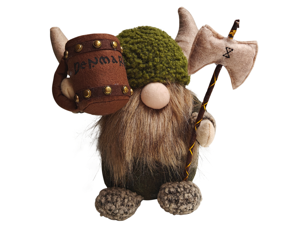 Viking I Stof Mand Ølkrus Stor 26 cm.