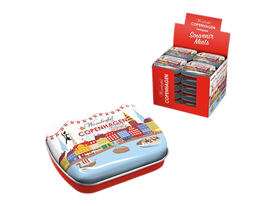 Tin æske m/mynte slik Wonderful CPH