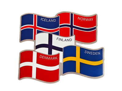 Klistermærke, Nordiske Lande Flag