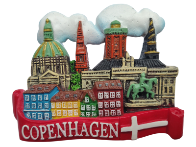 Magnet Copenhagen Skyline Flag