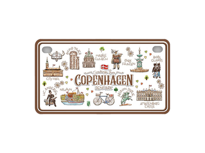 Magnet, Metalplade Akvarel CPH