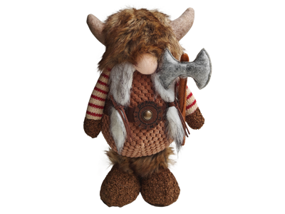 Viking I Stof Stribet Kvinde Økse Stor 39 cm.
