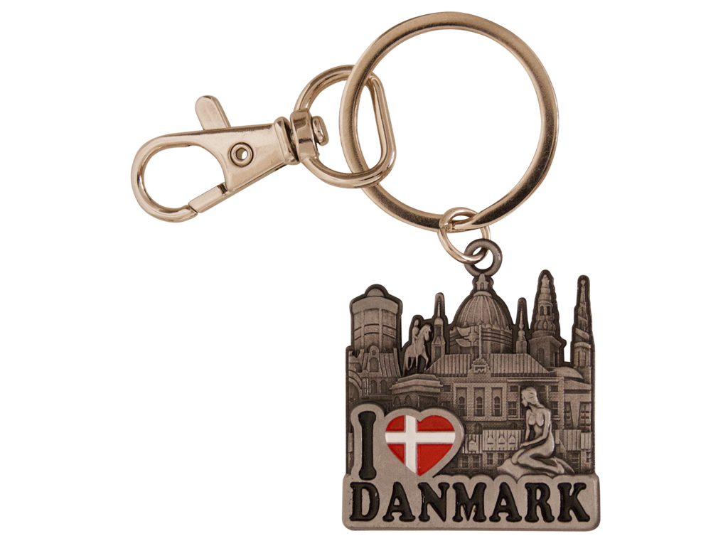 Nøglering Københavns Tårne I Heart Denmark Tin
