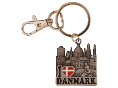 Nøglering Københavns Tårne I Heart Denmark Tin
