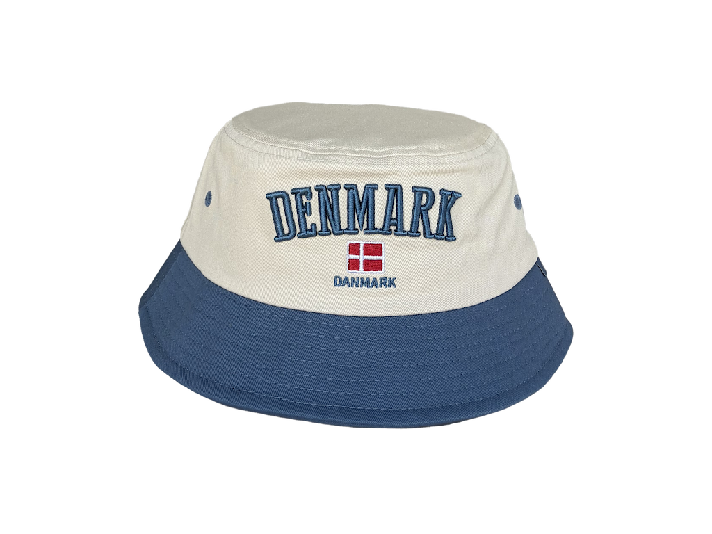 Bøllehat, Beige+blå