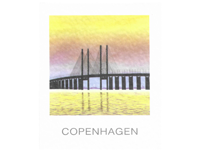 Postkort, Øresundsbroen 10 x 12 cm.