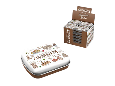 Tin æske m/mynte slik Akvarel CPH