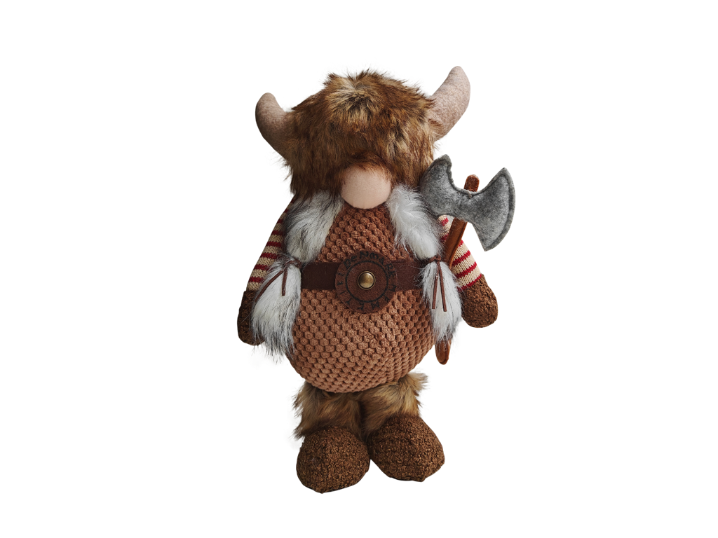 Viking I Stof Stribet Kvinde Økse Lille 29 cm.
