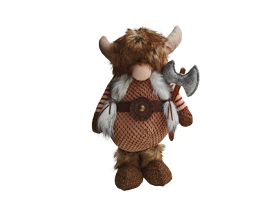 Viking I Stof Stribet Kvinde Økse Lille 29 cm.