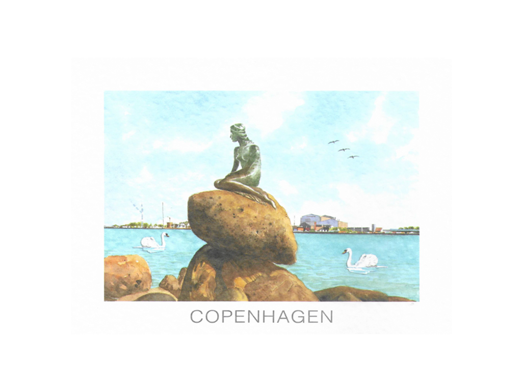 Postkort, Den Lille Havfrue 16,5 x 12 cm.